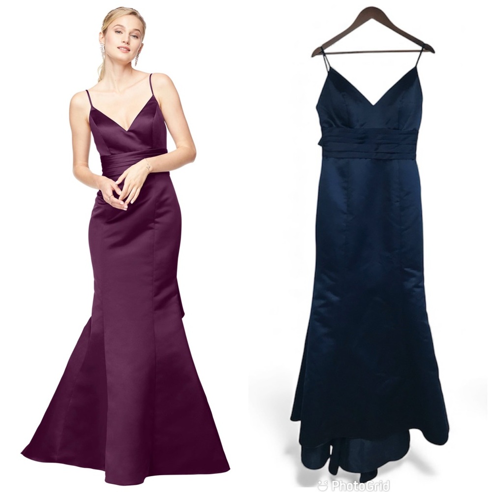 BILL LEVKOFF 1810 Navy Blue Long Evening Gown Bridesmaid Dress Formal Size 12‎